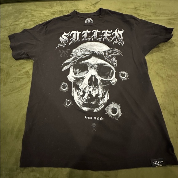 Sullen Ivano Skull Black Graphic Tee .. size Large - Picture 2 of 5